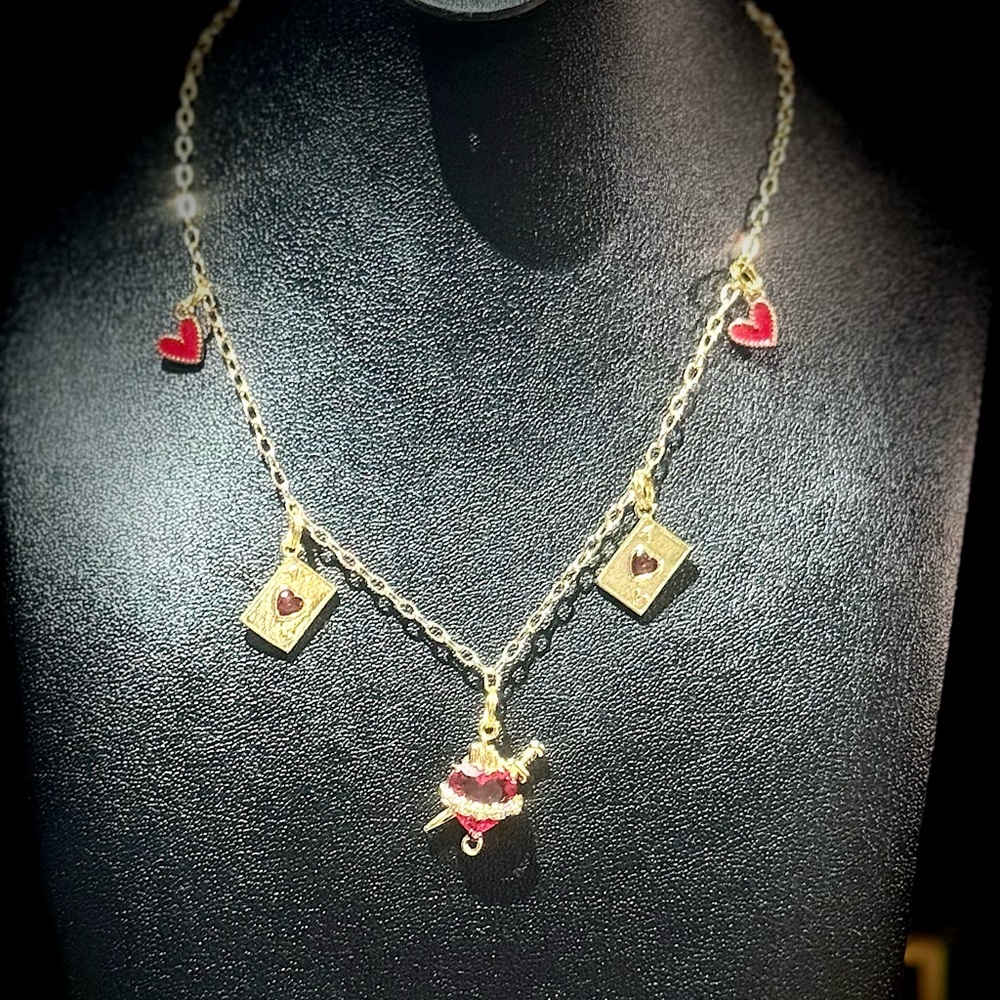 Gold Heart Charm Necklace